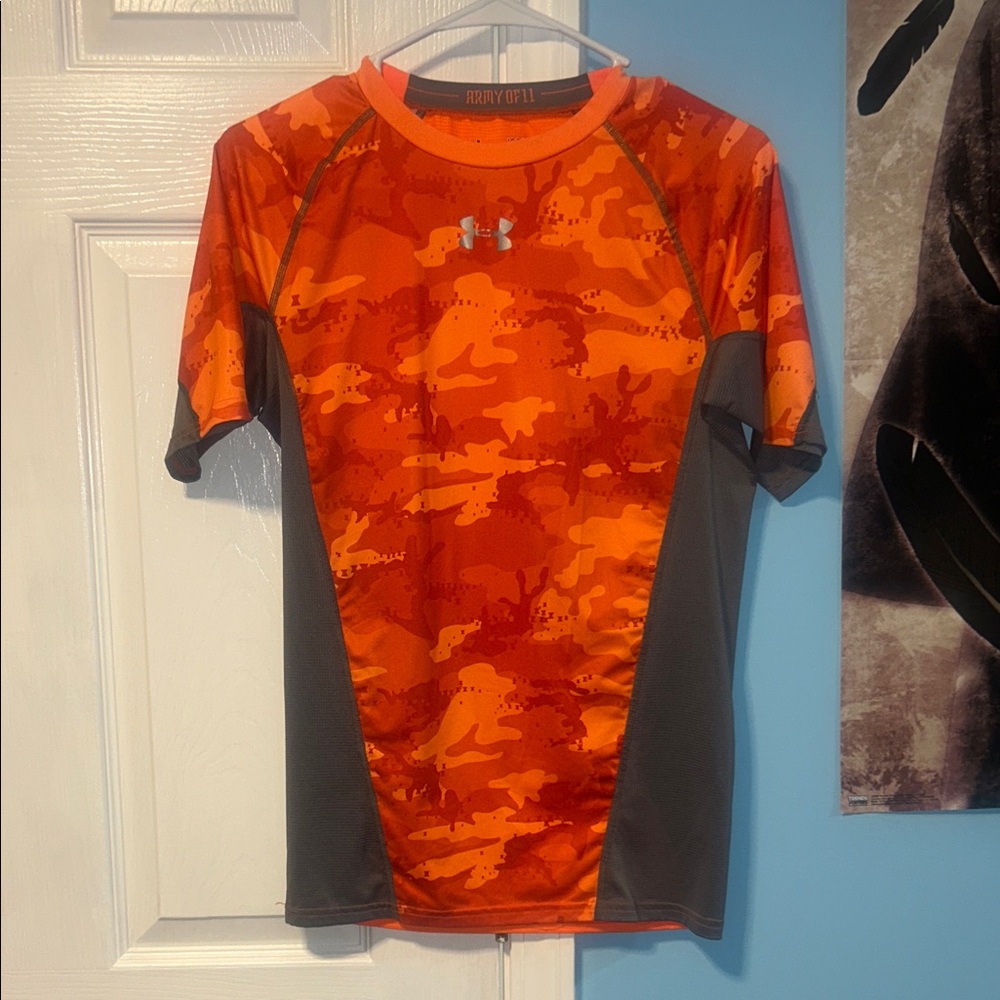 Under Armour Orange and Gray Camo Tee